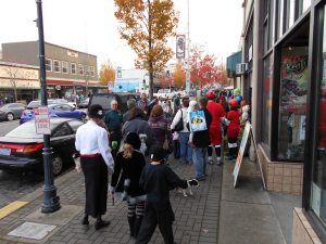 Trick or Treating in downtown Port Angeles.